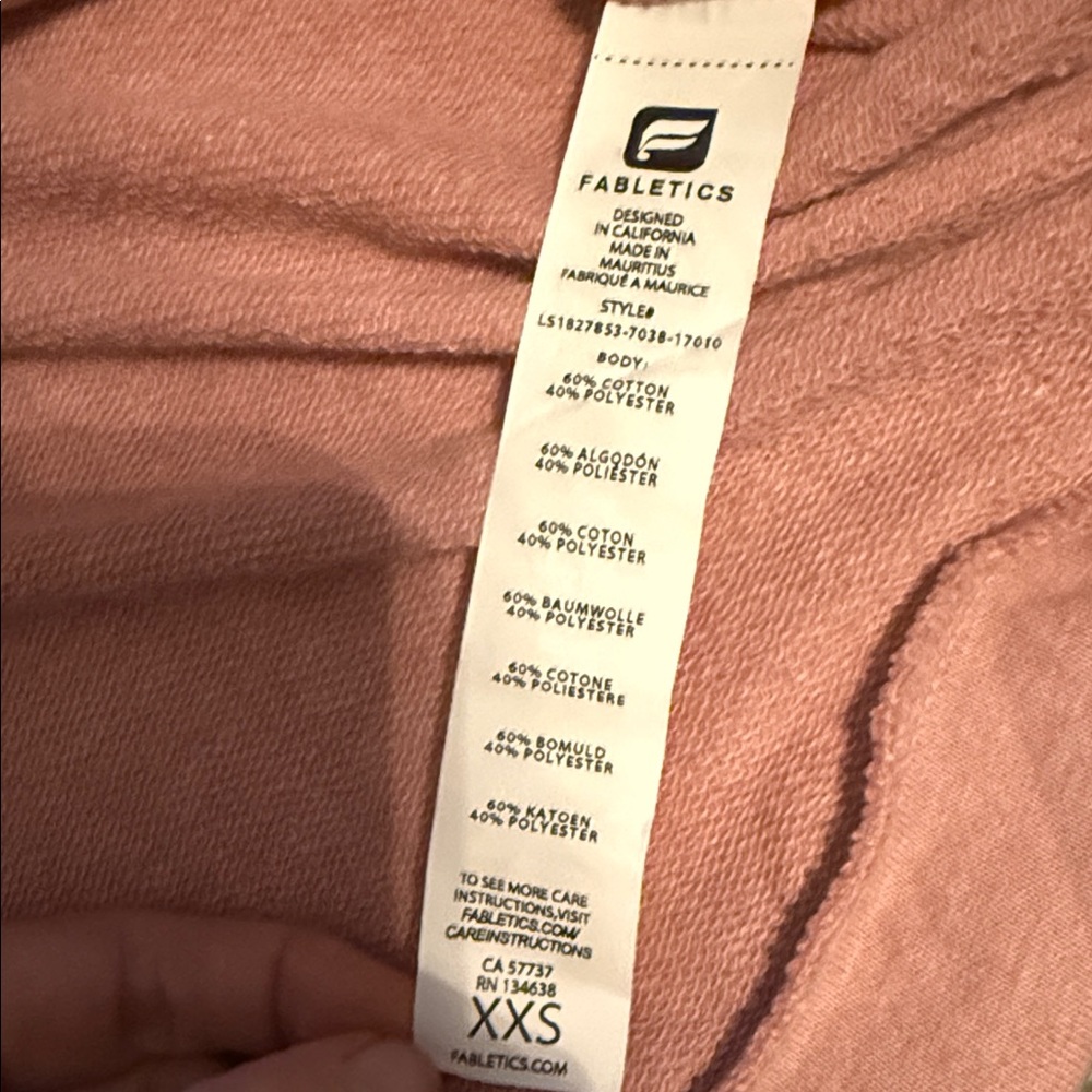 🌸 **Fabletics Selena Semi-Cropped Pullover – Rosebloom Heather (XXS)** 🌸 - Picture 9 of 10